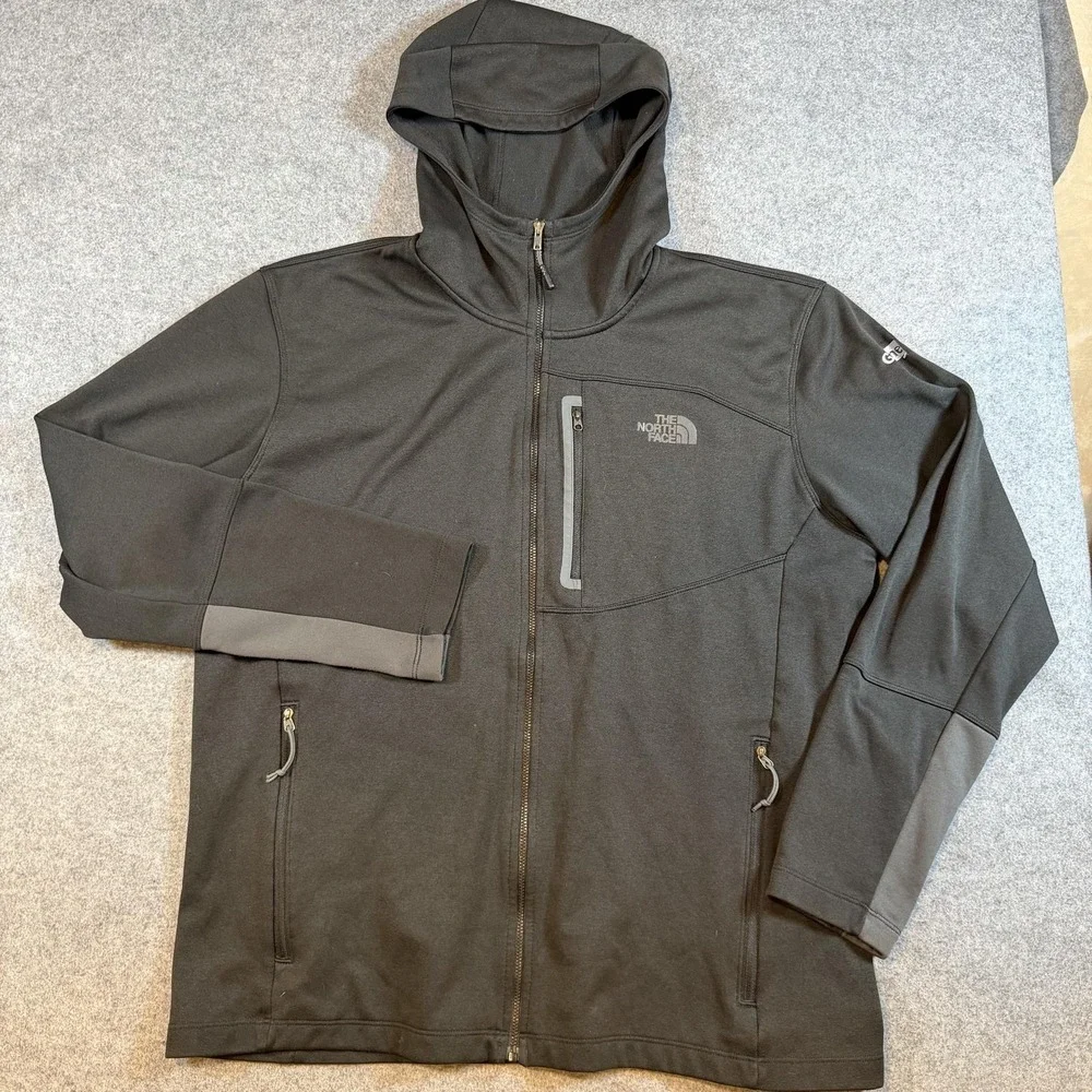 The North Face Jacket Mens XL Gray Softshell Hooded Full Zip Gilbane Logo